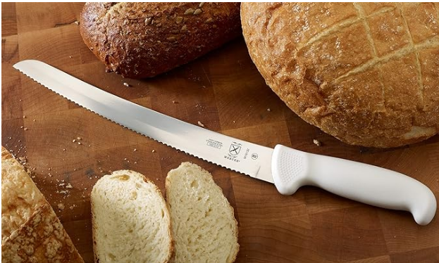Mercer Culinary Ultimate White Cuchillo de Pan con Borde Ondulado Curvo de 10 pulgada