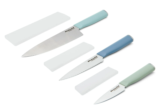 KitchenAid Classic Juego de Cuchillos de Chef de Acero Inoxidable de 3 Piezas