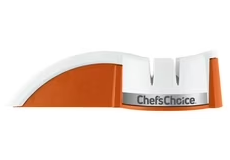 Chef'sChoice Afilador de Cuchillo Manual de 2 Etapas, Blanco/Naranja