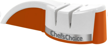 Chef'sChoice Afilador de Cuchillo Manual de 2 Etapas, Blanco/Naranja