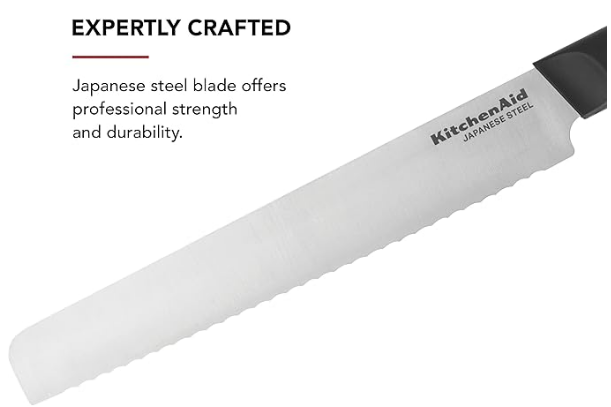 KitchenAid Cuchillo Clásico Dentado Para Pan Con Cubierta De Cuchilla a Medida