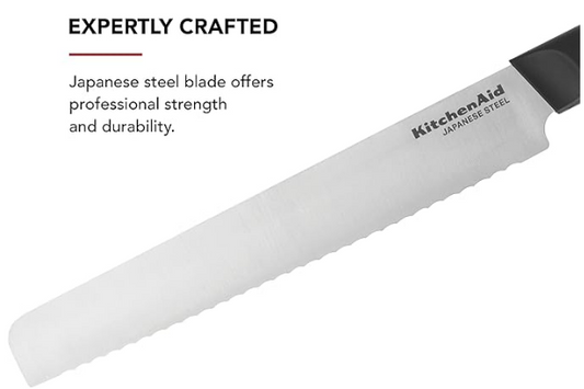 KitchenAid Cuchillo Clásico Dentado Para Pan Con Cubierta De Cuchilla a Medida