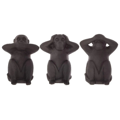 Conjunto de 3 monos "Sabiduría" en resina