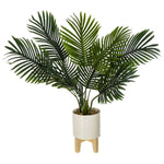 Palmera en maceta con patas de madera Al. 72 cm